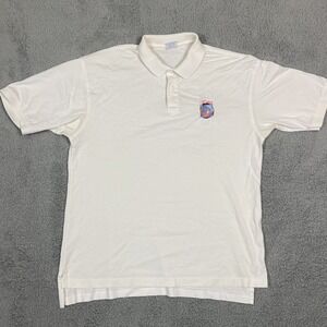 Vintage Crazy Shirts Hawaii Polo Shirt Kona White Made in‎ USA Large